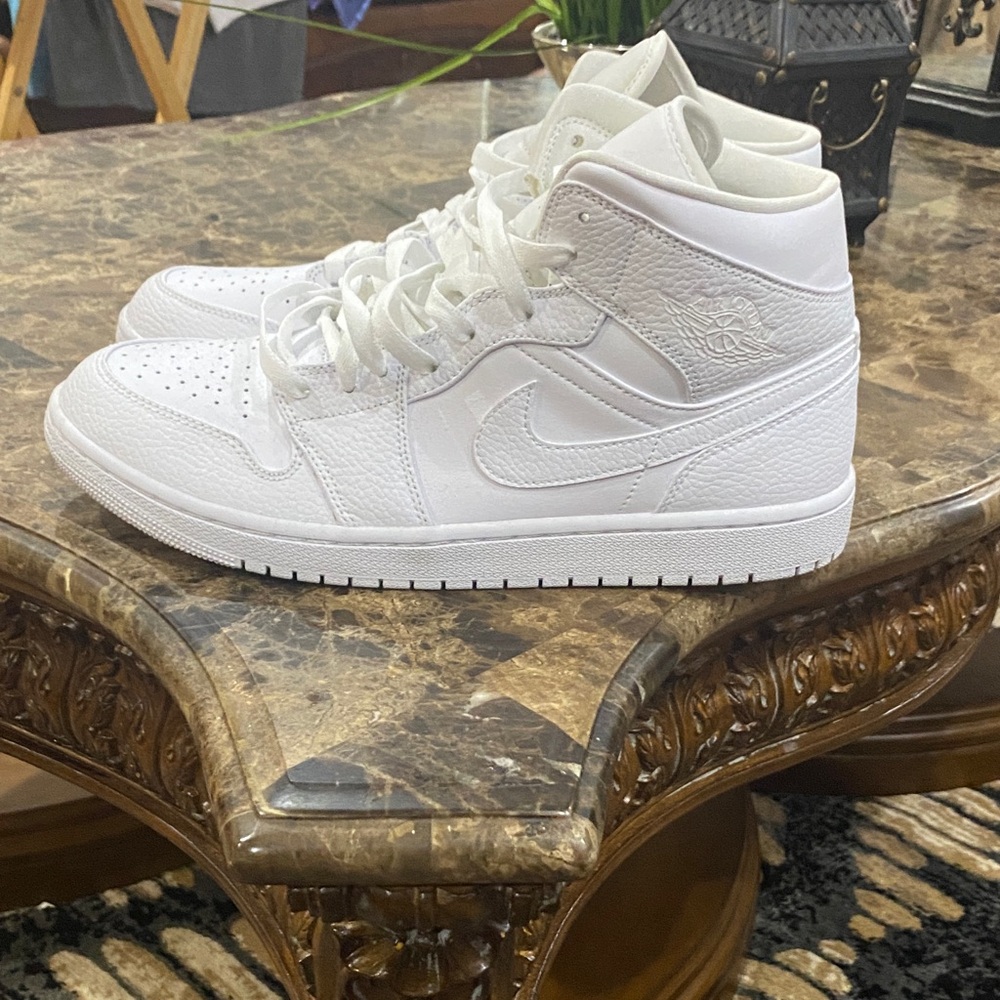 Jordan Men's All-White High-Top Sneakers